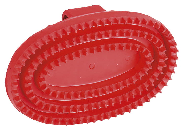 Zgrzebło dla konia, gumowe, czerwony, 13,5 cm, Covalliero - Cavalo